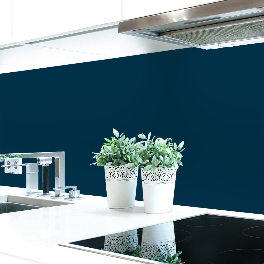 DRUCK-EXPERT Küchenrückwand Küchenrückwand Blautöne Unifarben Premium Hart-PVC 0,4 mm selbstklebend Grünblau ~ RAL 5001 | Küchenrückwände