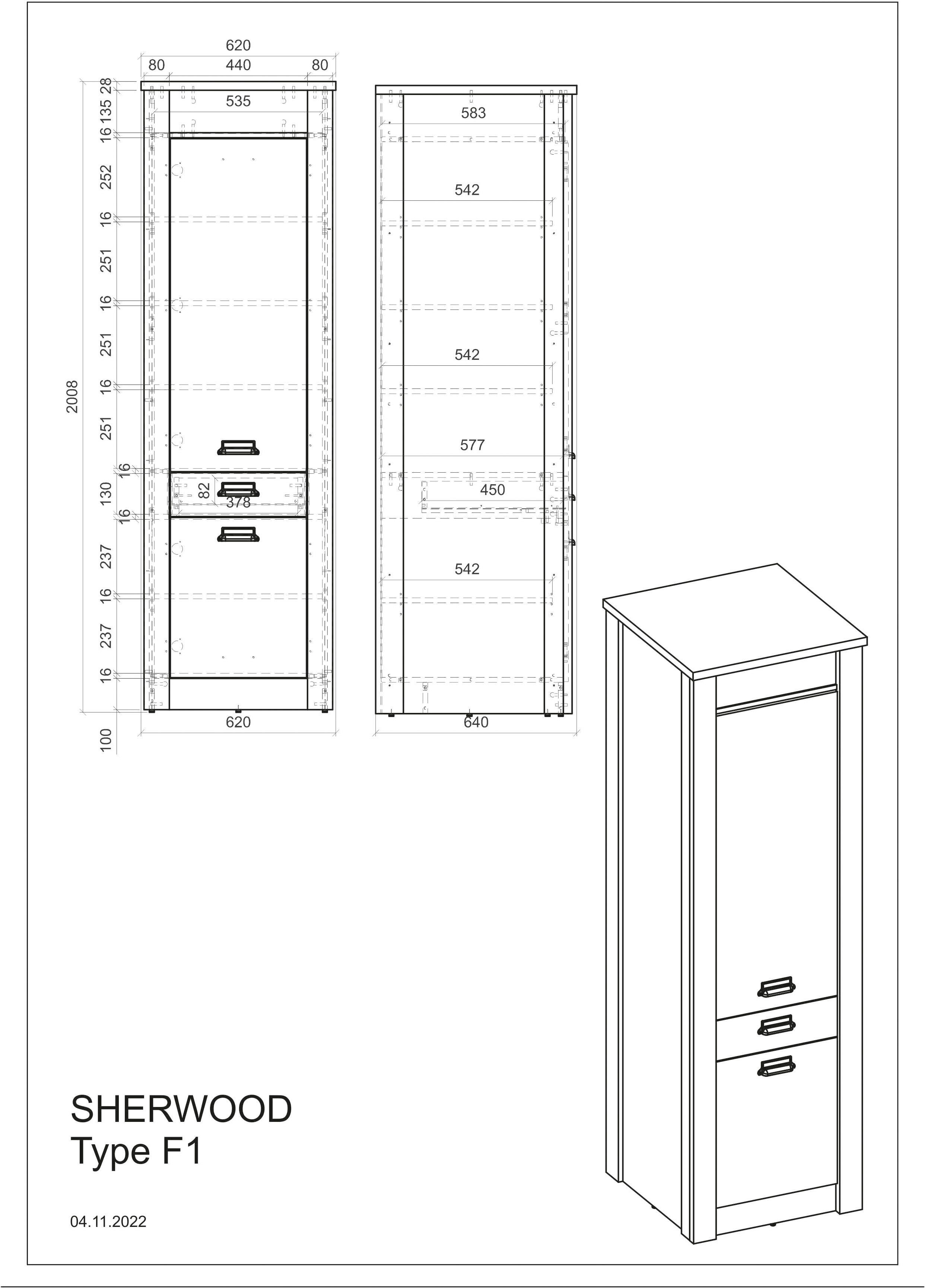 Home affaire Küchenzeile Sherwood, Breite 284 cm, mit Herdumbauschrank, ohne E-Geräte