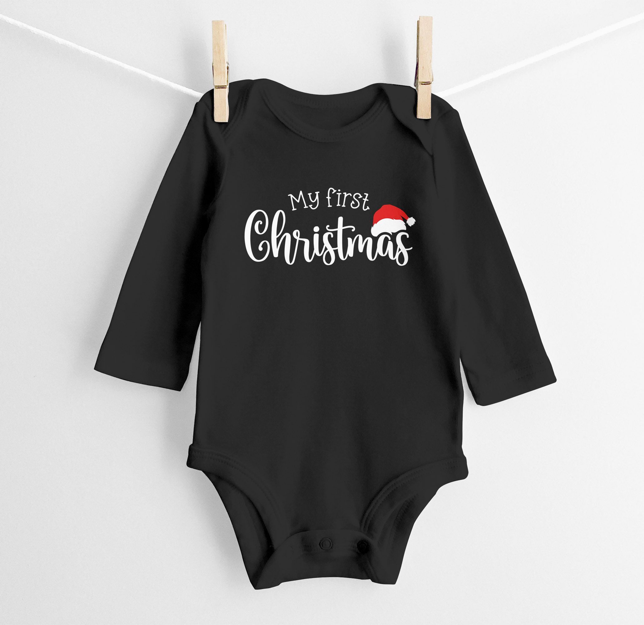 SpecialMe Body Baby Body langarm Aufschrift My first Christmas Weihnachten XMAS