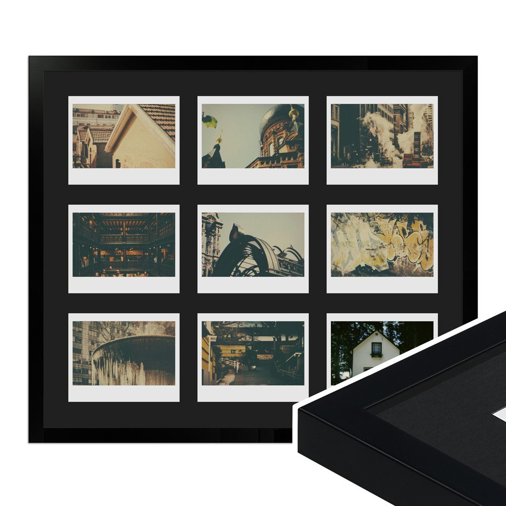 WANDStyle Bilderrahmen H950, für 9 Bilder, im Instax Wide Format, Schwarz