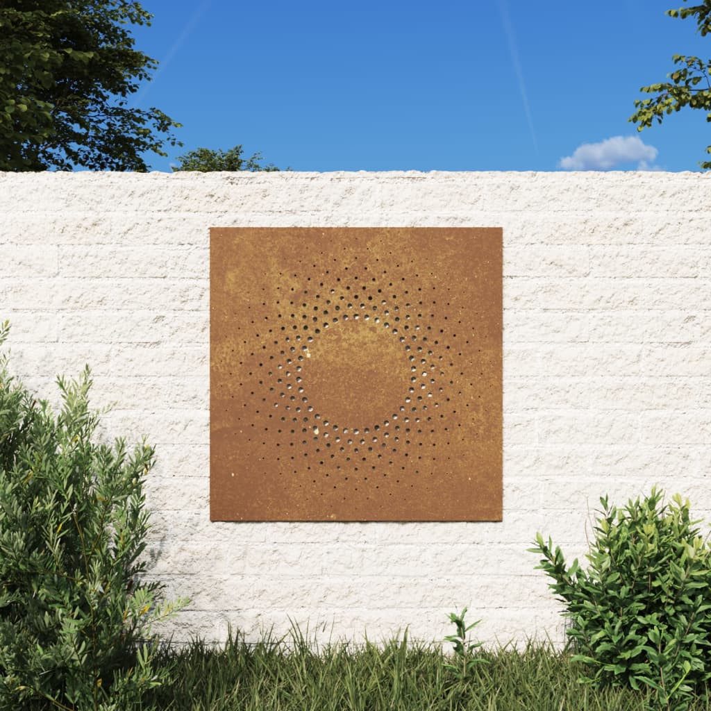 vidaXL Kunstdruck, Garten-Wanddeko 55x55 cm Cortenstahl Sonne-Design
