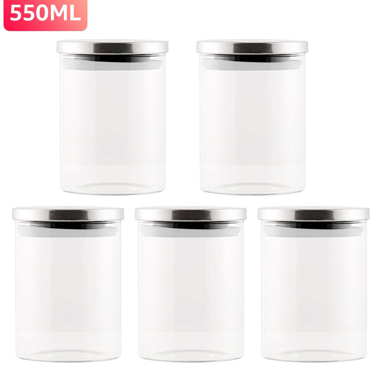 Simloveve Vorratsglas, Glas, (5-tlg), 5er set Банки для хранения mit Deckel, Optional Größe