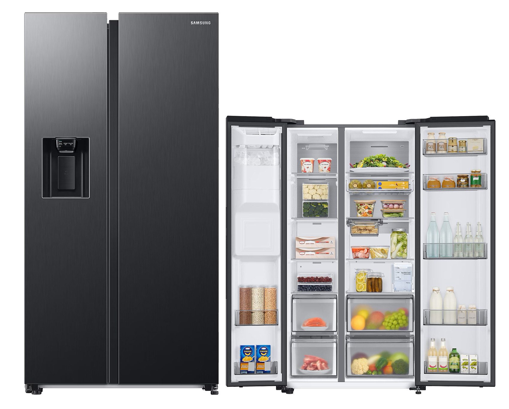 - CONTRAER - Side-by-Side Samsung RS8000 RS68CG855DB1EG, 178.00 cm hoch, 91.20 cm breit, NoFrost+, WiFi, IceMaker, Wassertank