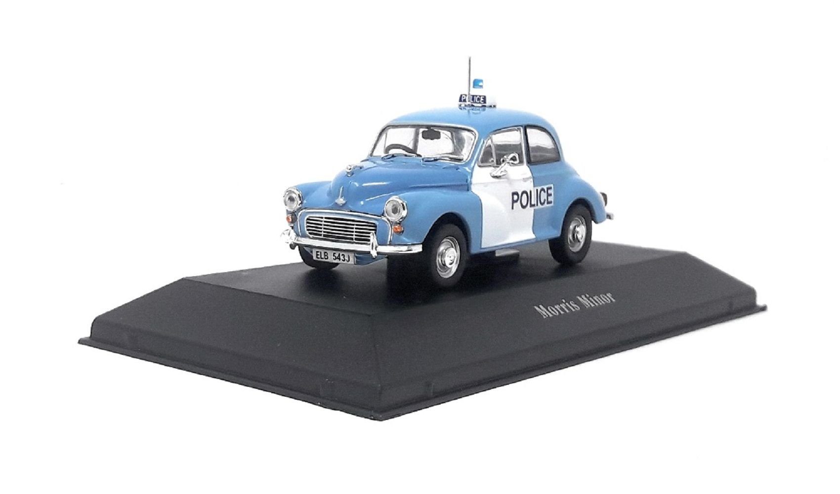 Editions Atlas Sammlerauto Morris Minor Polizei Police England 1957 blau weiß 1:43 Metall Kunststoff Sammlermodell, Maßstab 1:43
