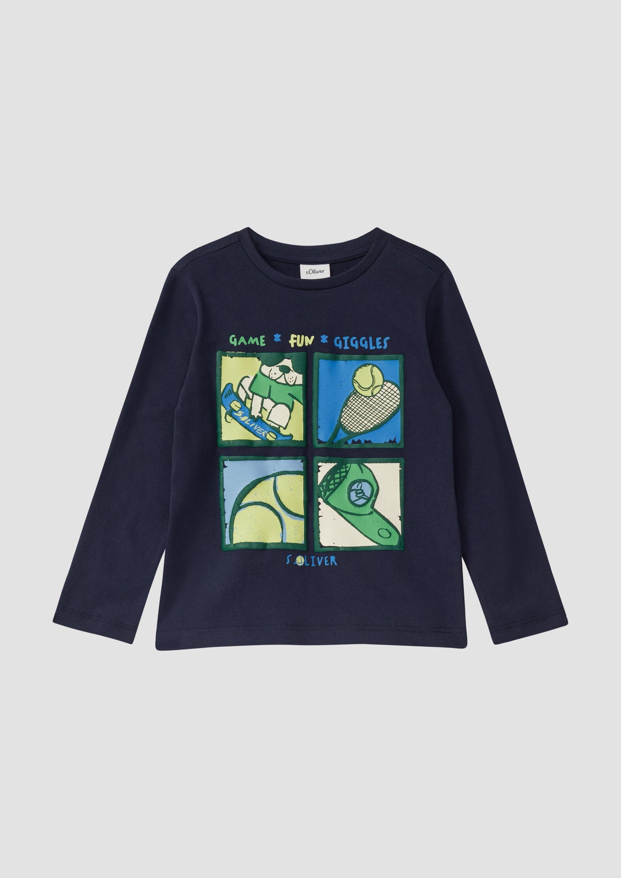 s.Oliver Langarmshirt T-Shirt Langarmshirt mit Frontprint