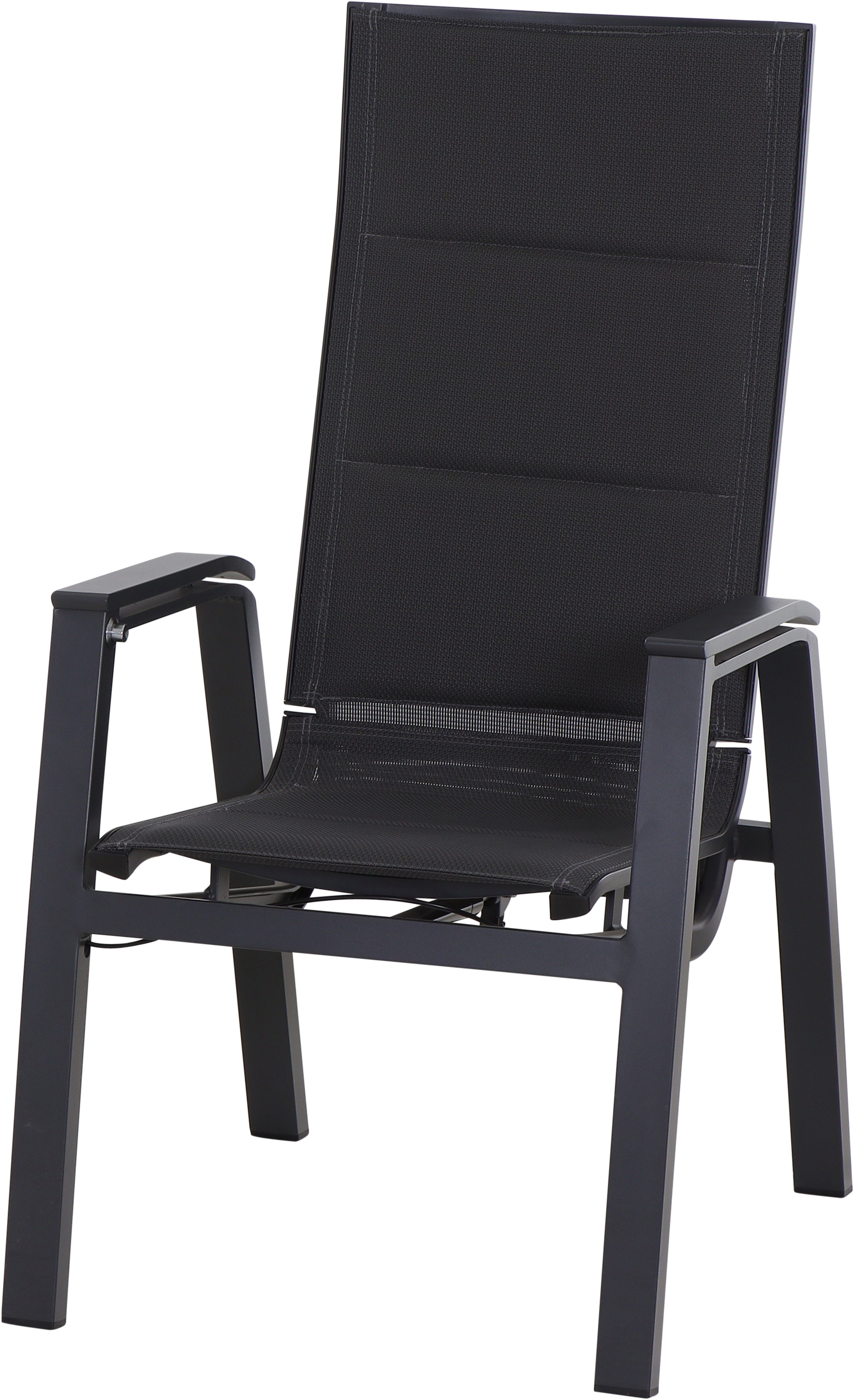Siena Garden Gartensessel MILANO Relax Move Sessel, Gestell aus Aluminium matt anthrazit, Bezug padded dunkelgrau