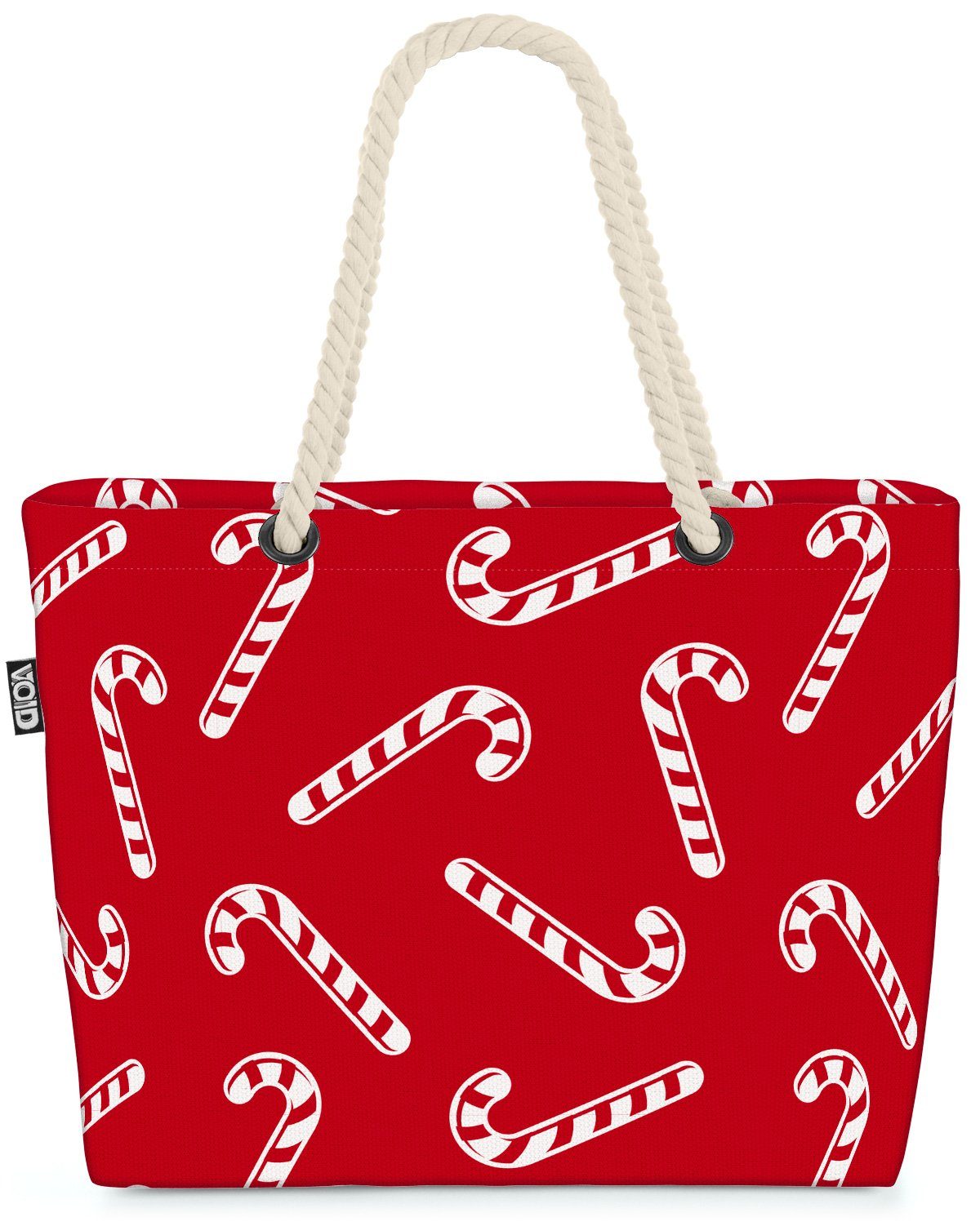 VOID Strandtasche (1-tlg), Weihnachten Punkte rot weiss Weihnachten Punkte rot weiss Muster Chri