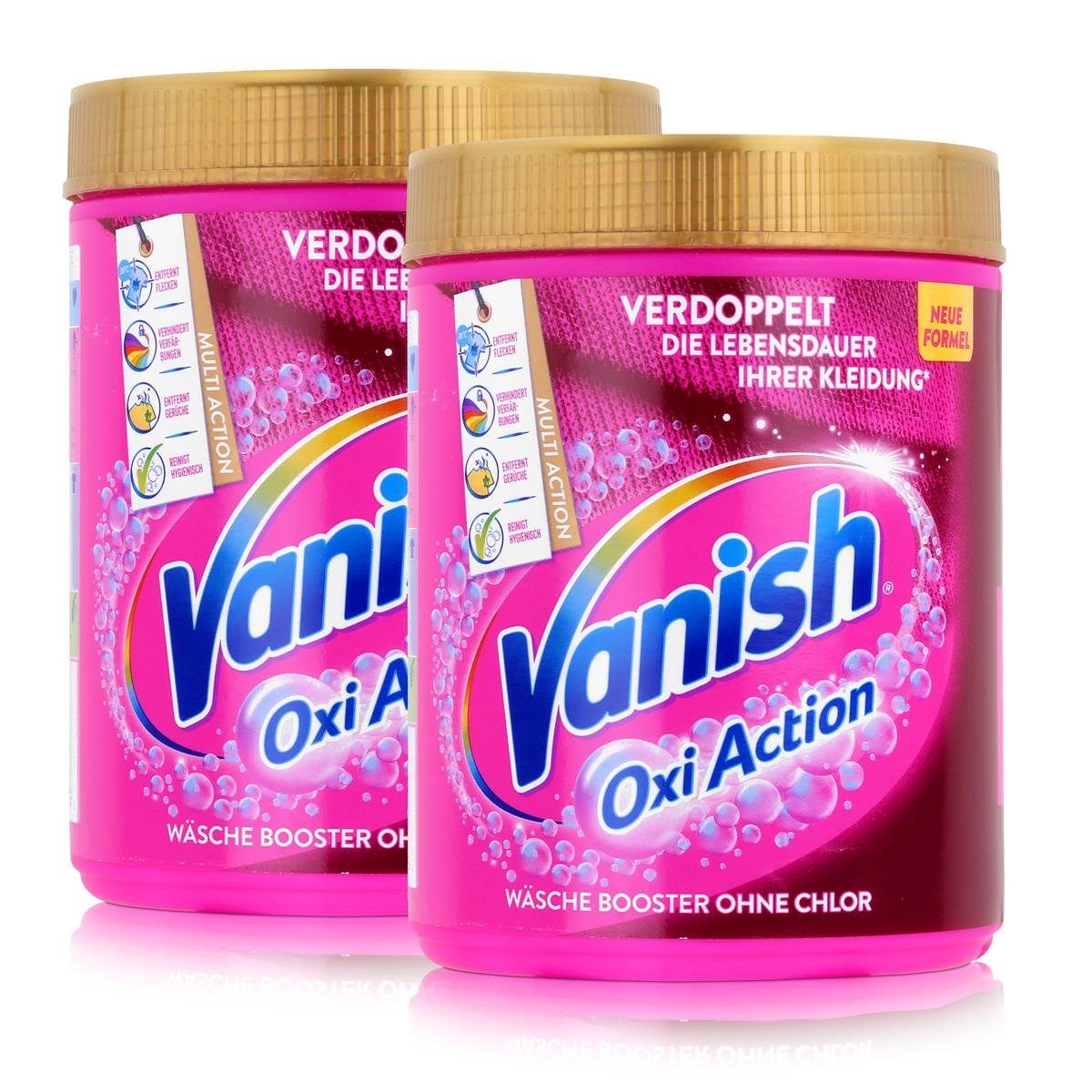 VANISH Vanish Oxi Action Wäsche Booster ohne Chlor 550g Pulver (2er Pack) Spezialwaschmittel