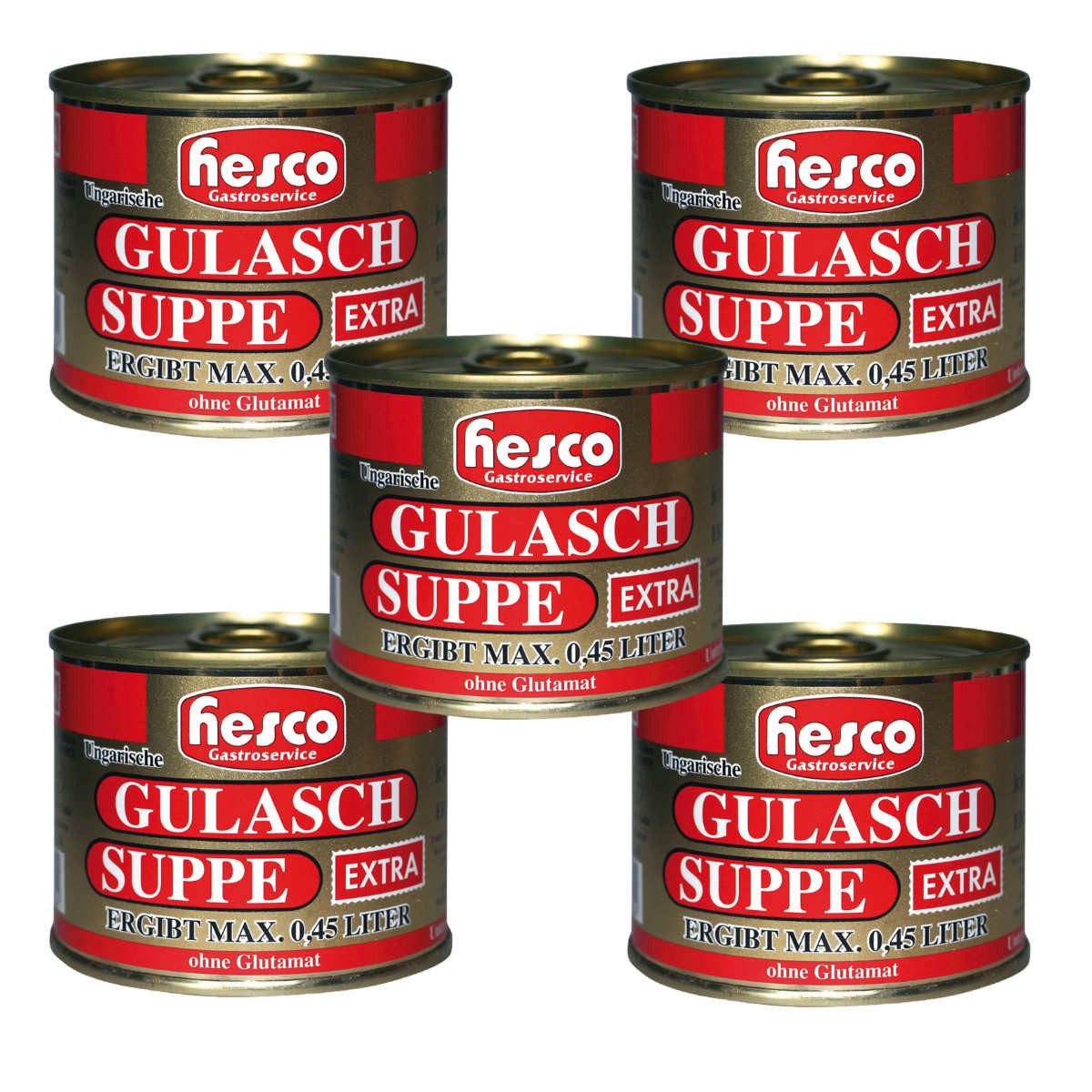 Hesco Fertiggericht, Hesco ungarische Gulaschsuppe extra Konzentrat 5 Dosen 1060ml