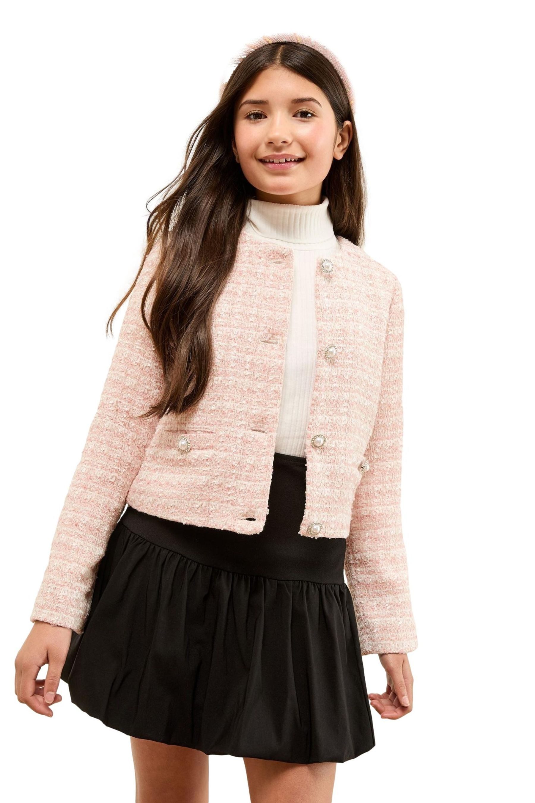 LIPSY Bouclèjacke Lipsy Bouclé-Jacke zum Knöpfen (1-St)