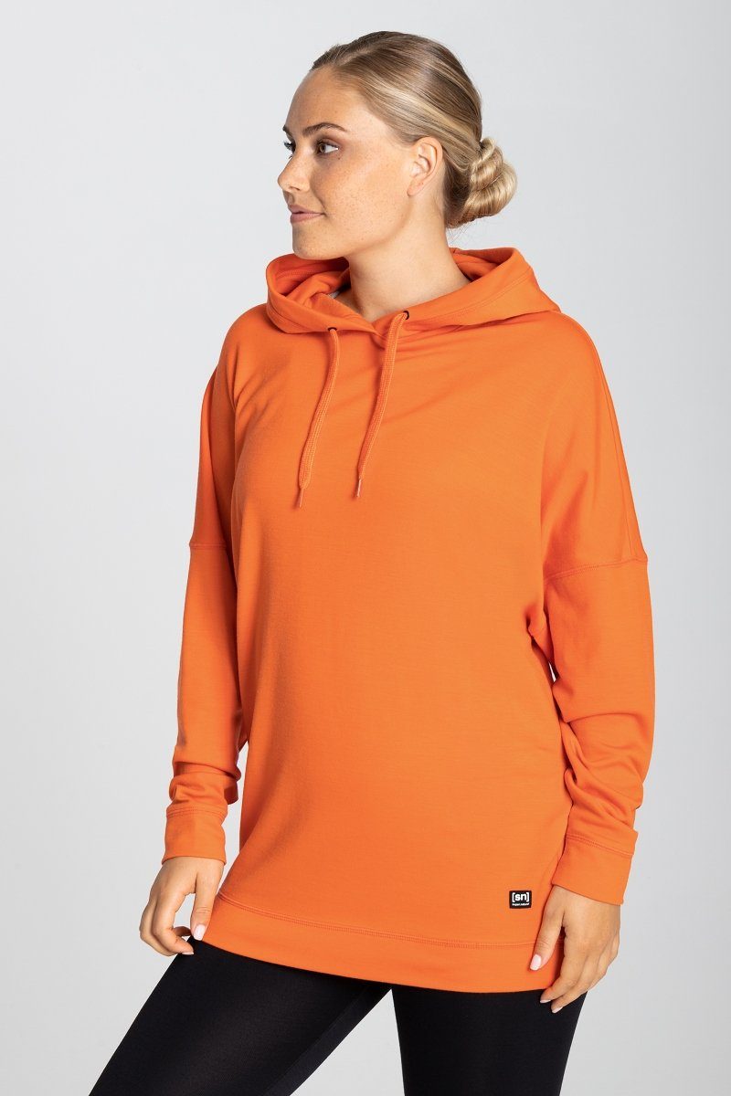 SUPER.NATURAL Hoodie Merino Hoodie W FEEL GOOD HOODIE lässiger Schnitt, Merino-Materialmix