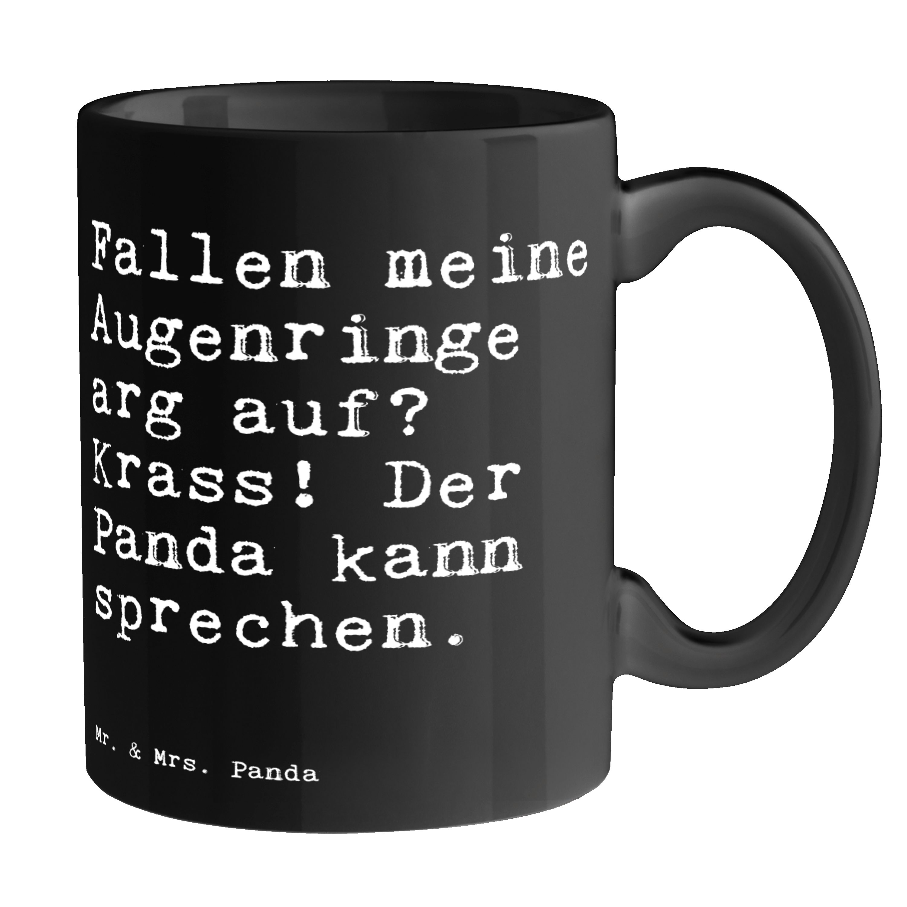 Mr. & Mrs. Panda Tasse »Fallen meine Augenringe arg... Schwarz