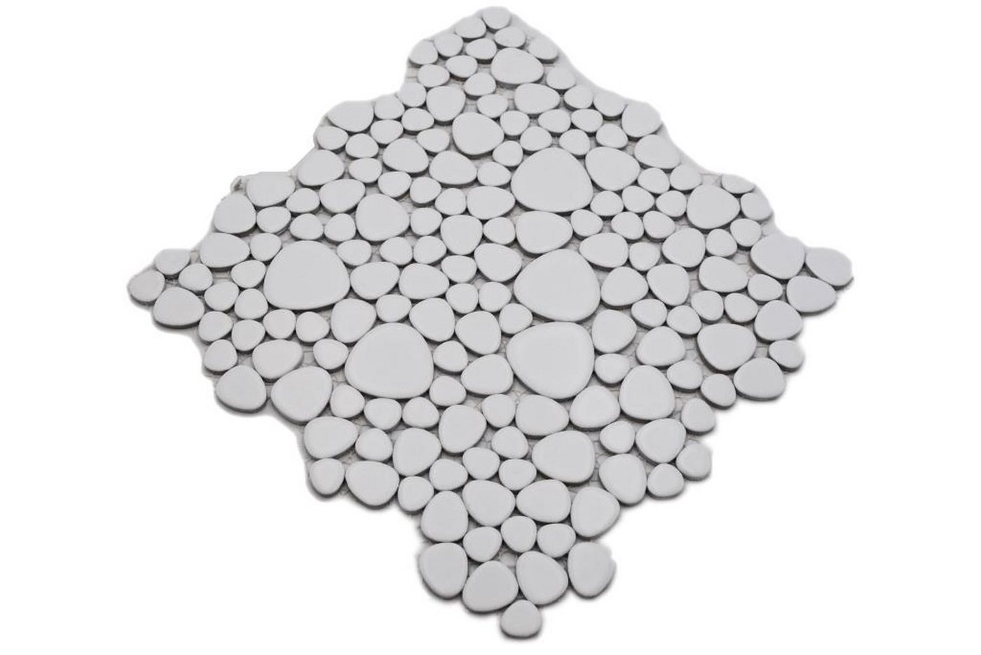 Thumbnail - Mosani Mosaikfliesen Oval Keramikmosaik Mosaik weiß matt / 10 Mosaikmatten