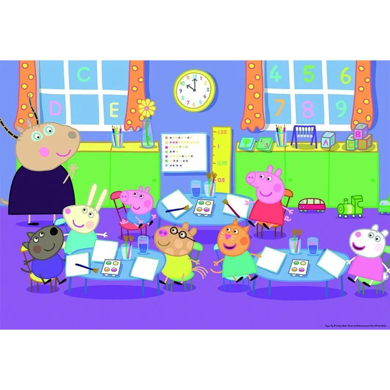 Ravensburger Puzzle Peppa in der Schule Puzzle 2 x 24 Teile, 24 Puzzleteile