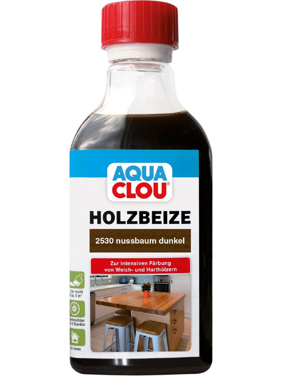 Holzbeize Aqua Clou Holzbeize 250 ml nussbaum dunkel