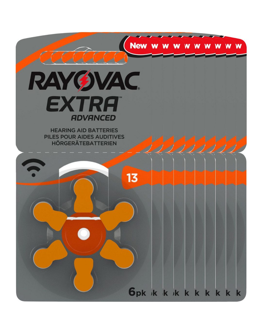 RAYOVAC 60x Rayovac Hörgerätebatterie Zinc Air, 13, 1.4V 10x 6 Blister Batterie