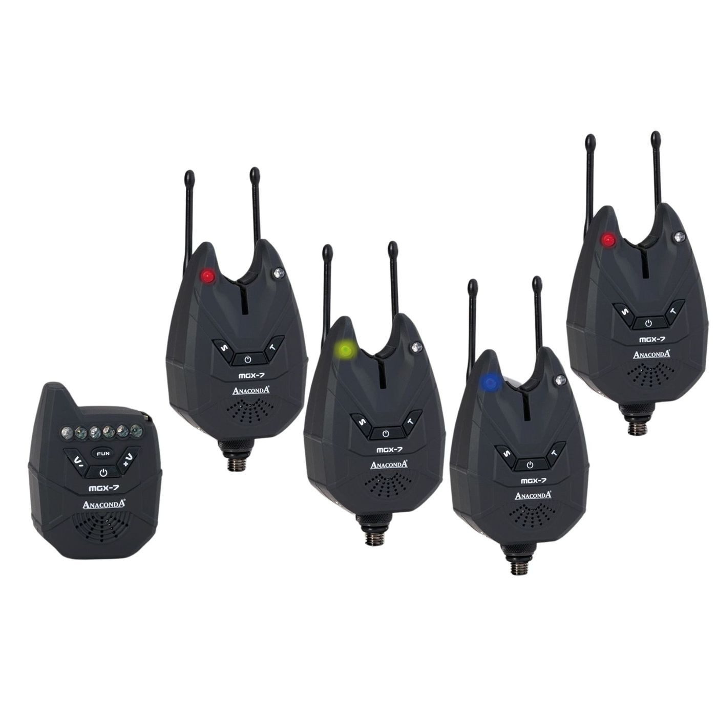 elektronischer Bissanzeiger Anaconda Nighthawk MGX-7 Set 4+1 Multicolor - Bissanzeiger Set