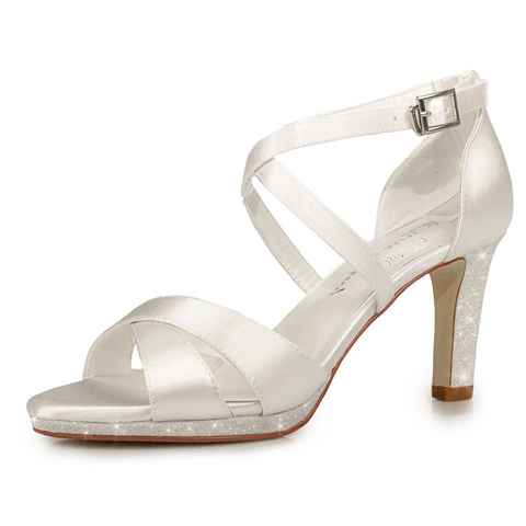 White Lady 876 ivory Satin-Glitter - Braut Sandalette Sandalette