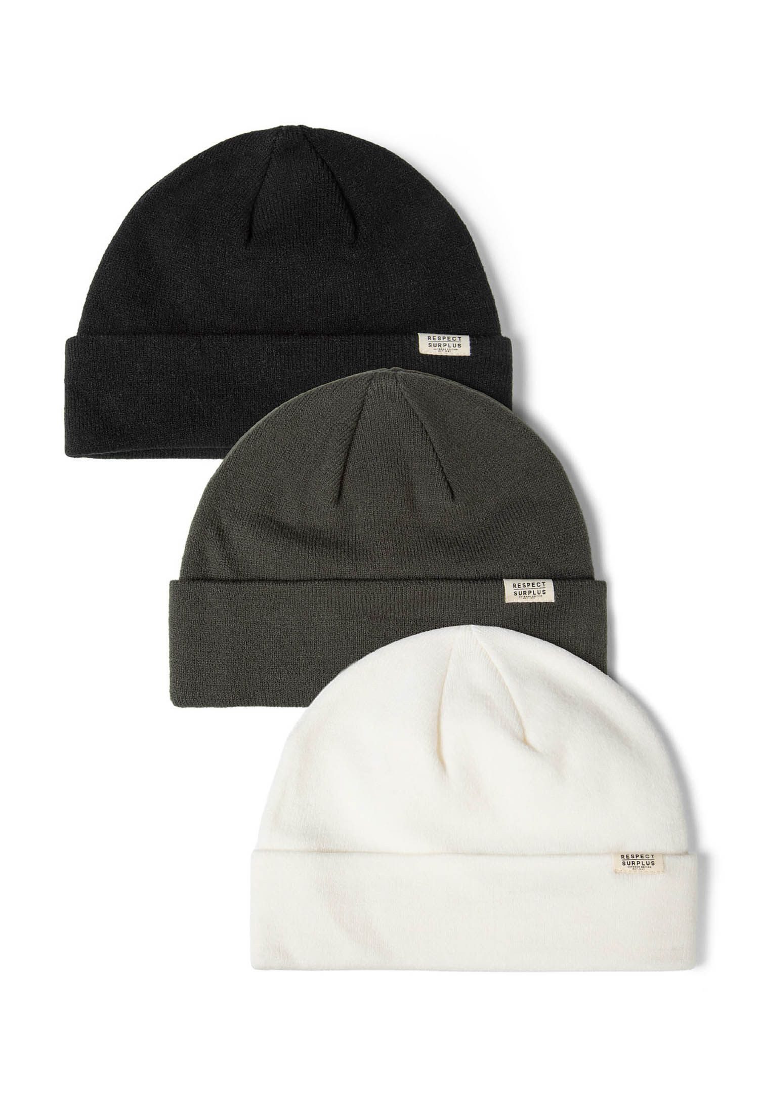 Beanie 3er-Pack von Mützen mit Umschlag (One size)