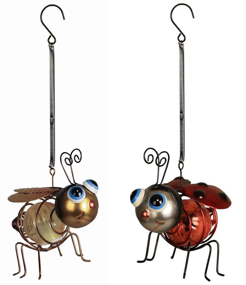Luxform LED Gartenleuchte Luxform Bee and LadyBug Hang Hängeleuchte Solar - 2 Stück, 2 Leuchten im Set