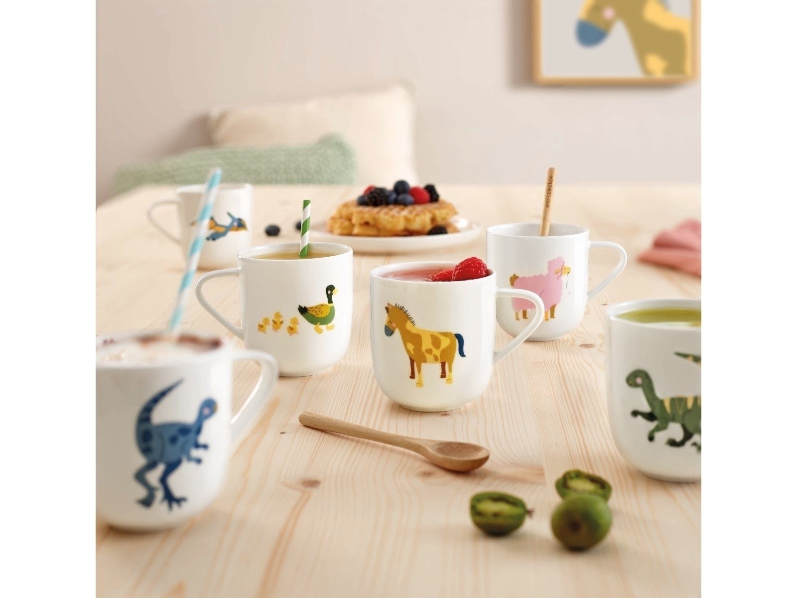ASA SELECTION Becher COPPA Henkelbecher Giraffe Gisèle 0,25 l, Fine Bone China, Geschirr