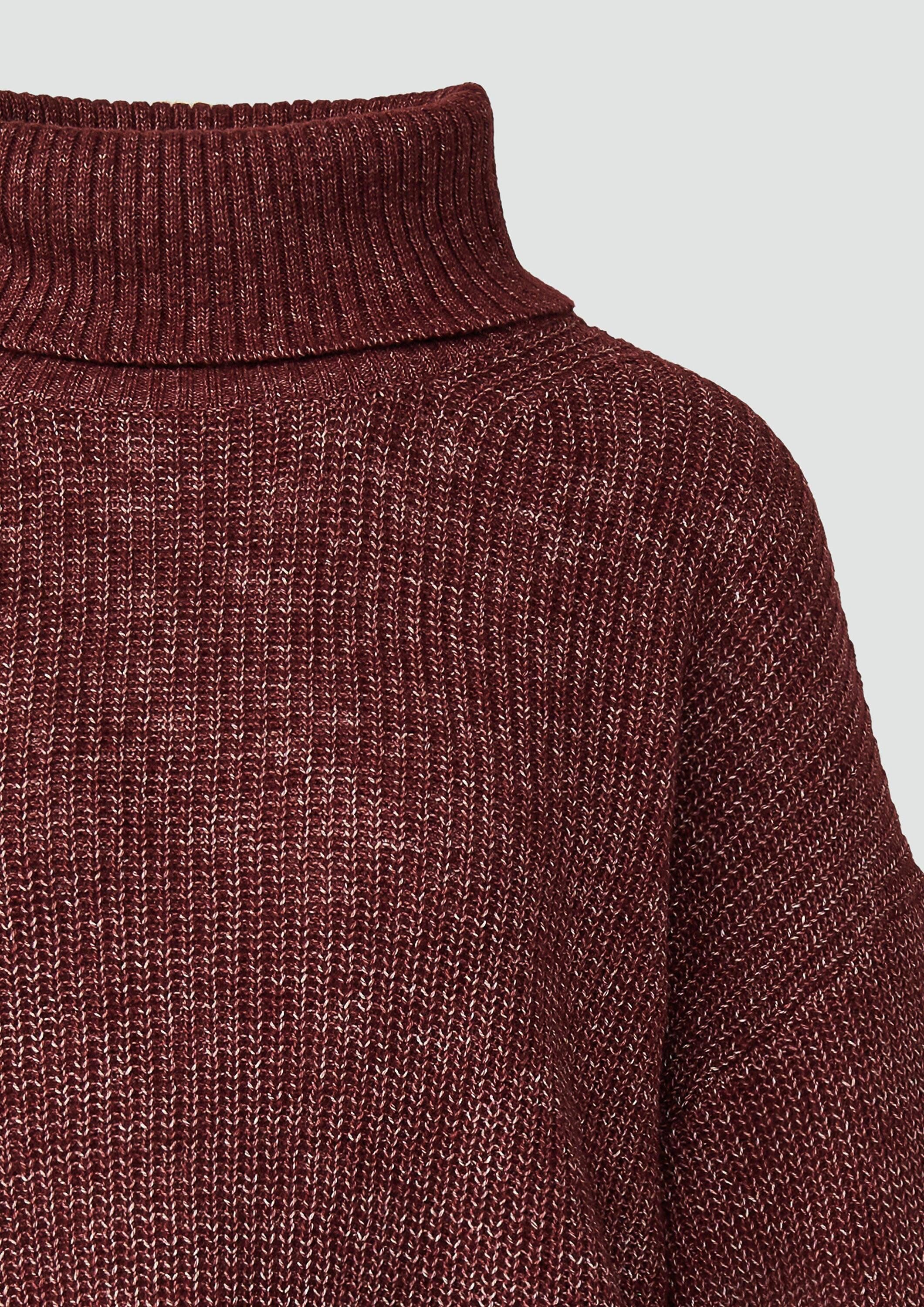 s.Oliver Longpullover Strickpullover Oversize-Strickpullover mit weiten Ärmeln und Rollkragen