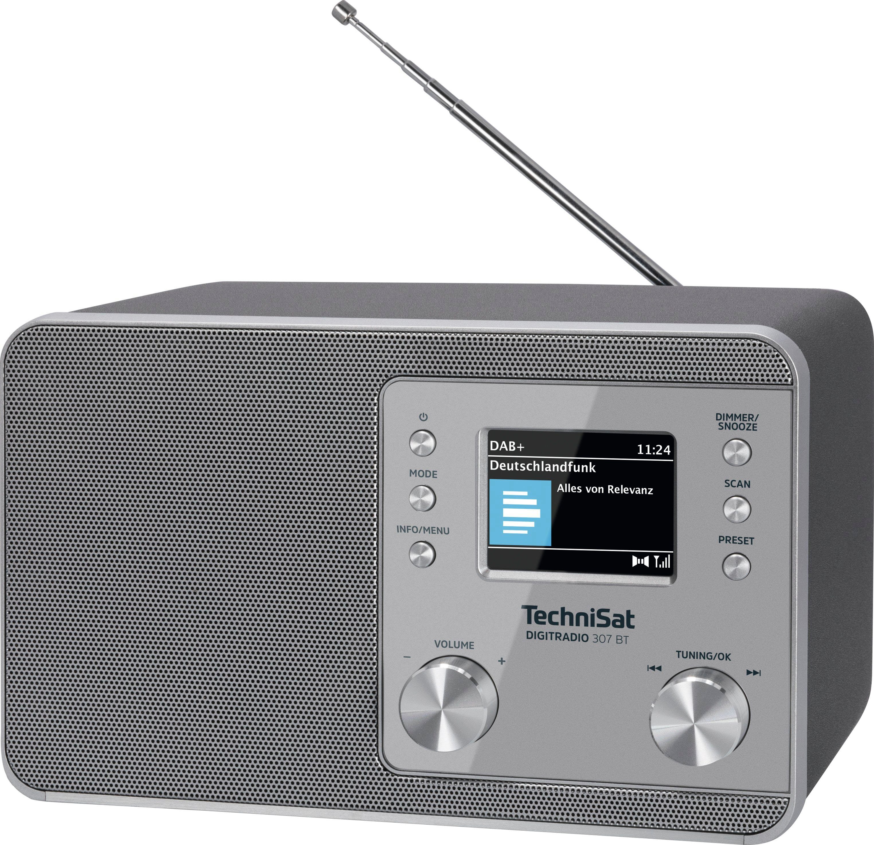 TechniSat Radio 307 Silber DIGITRADIO mit (Digitalradio RDS, BT (DAB), W) UKW 5