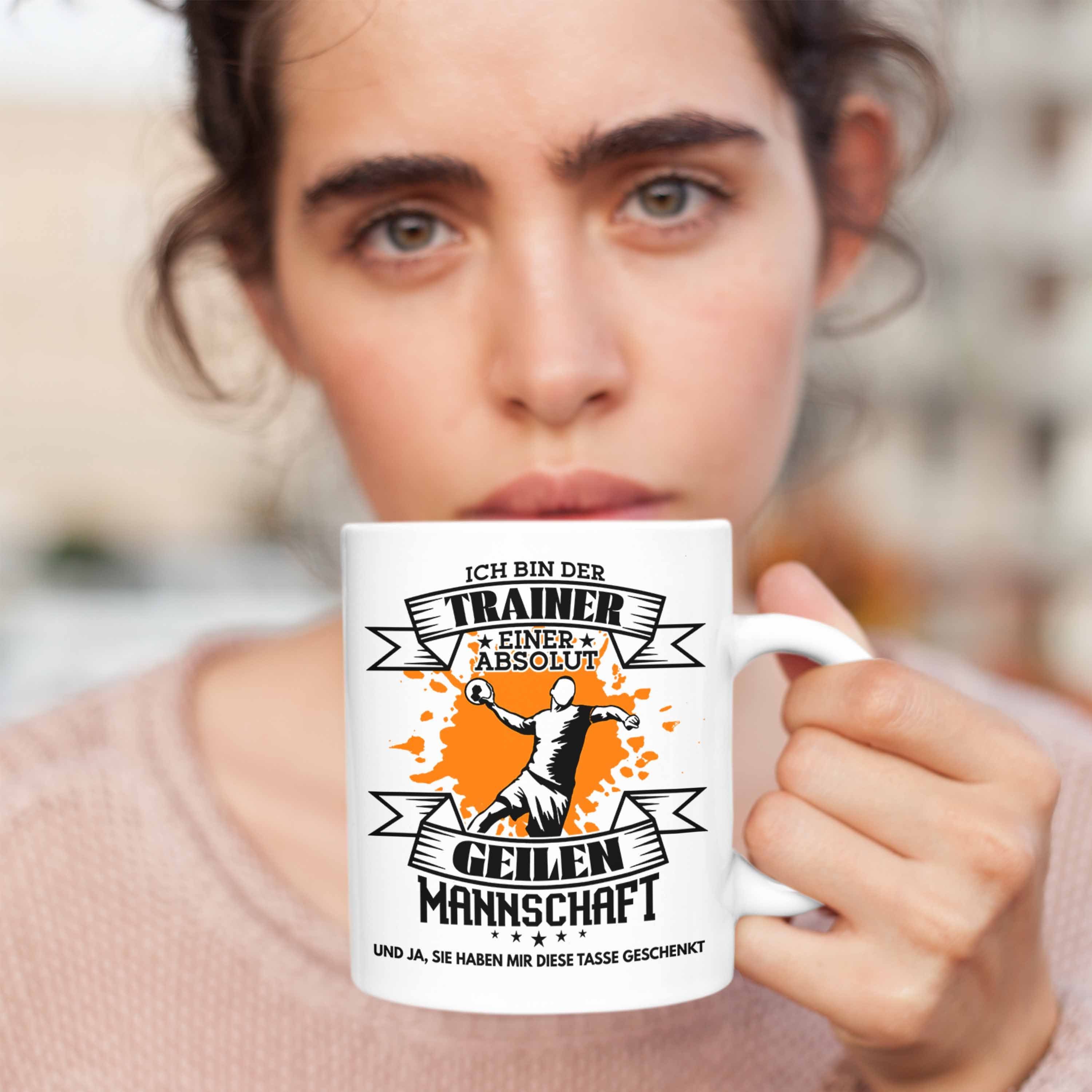 Geschenk von Mannschaft Weiss Lustiger Handball Tasse S Trainer - Trendation Tasse Trendation