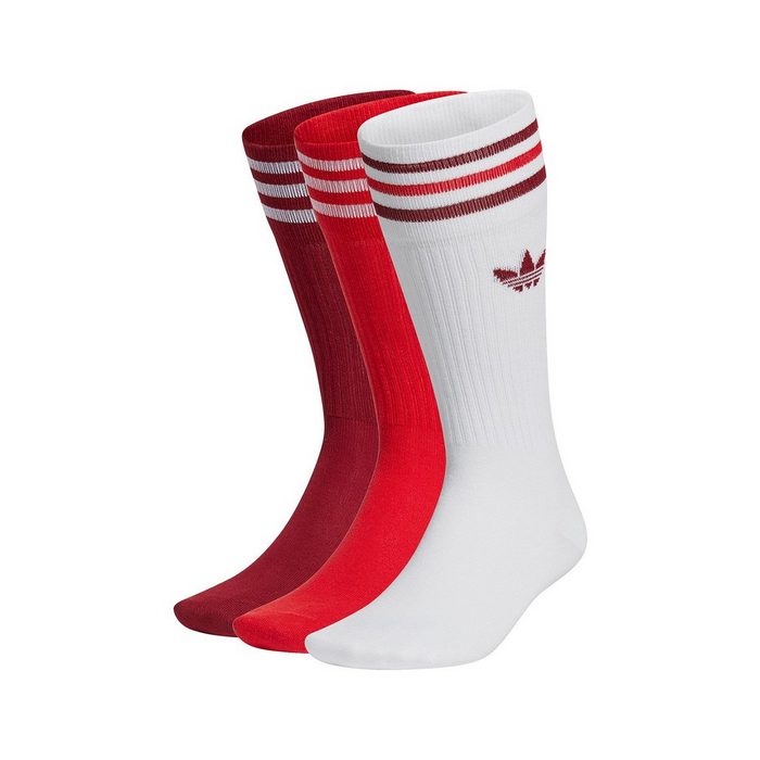 adidas Originals Freizeitsocken Adidas Originals Socken Dreierpack SOLID CREW GN3073 Mehrfarbig Rot
