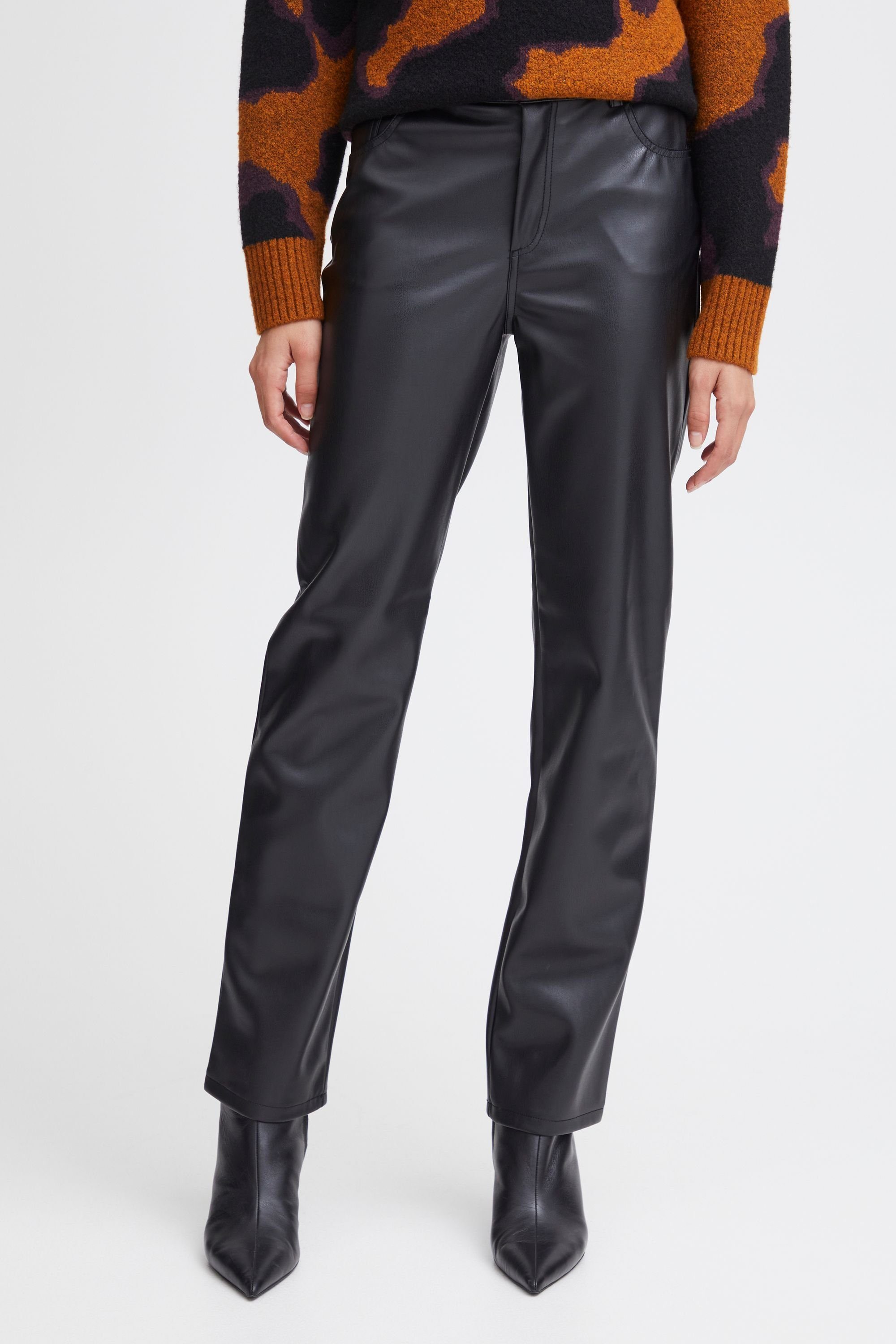 b.young Lederimitathose BYDAFANY STRAIGTH PANTS - 20813750