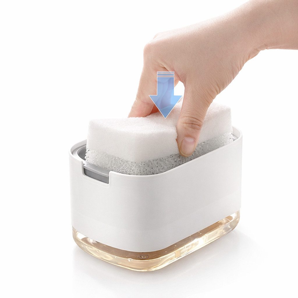 Creliv Seifenspender Einhand Spülmittelspender mit Schwammablage – Sauber & günstig online kaufen