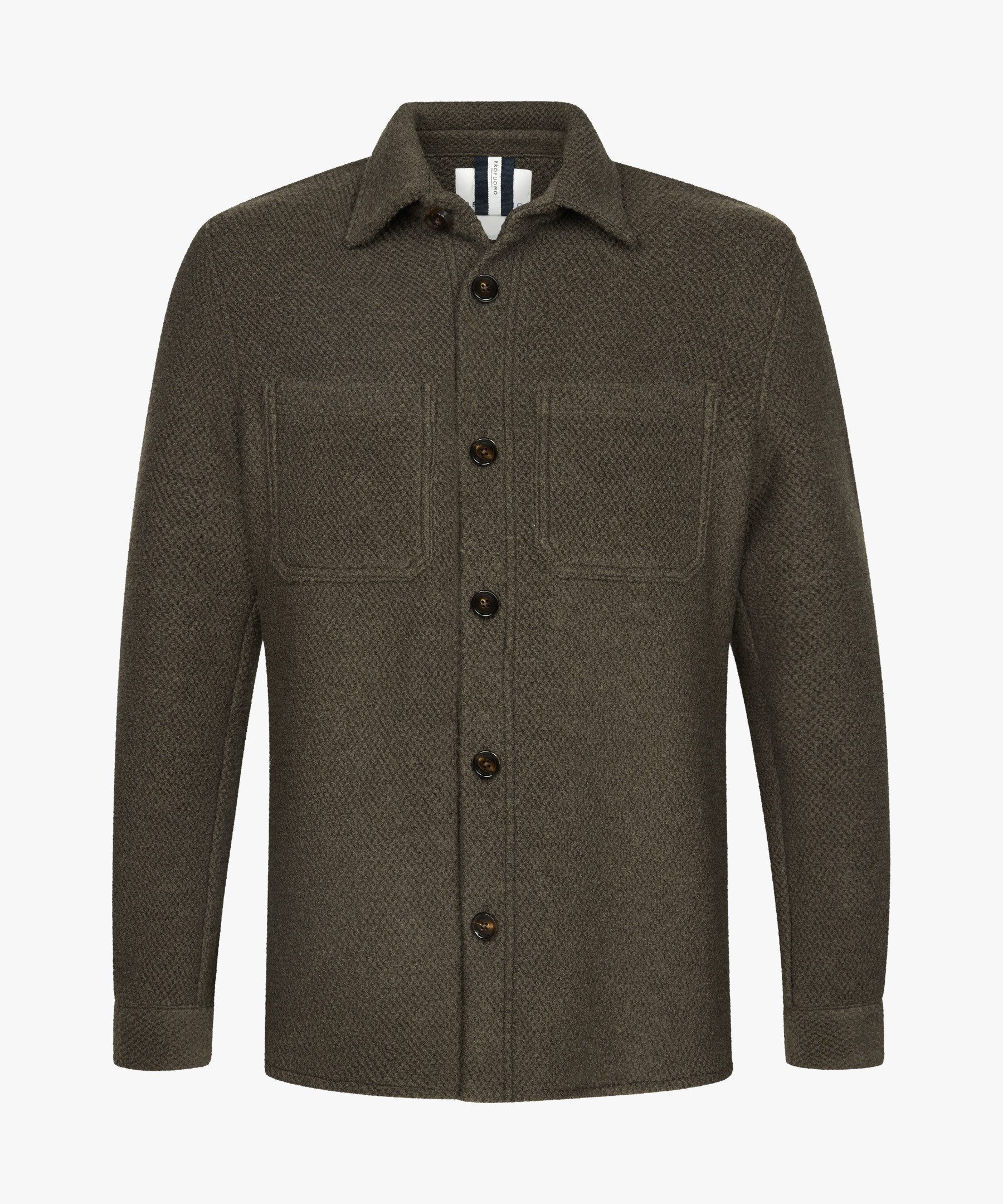 Profuomo Oversize-Shirt OVERSHIRT STRUCTURE D.GREEN