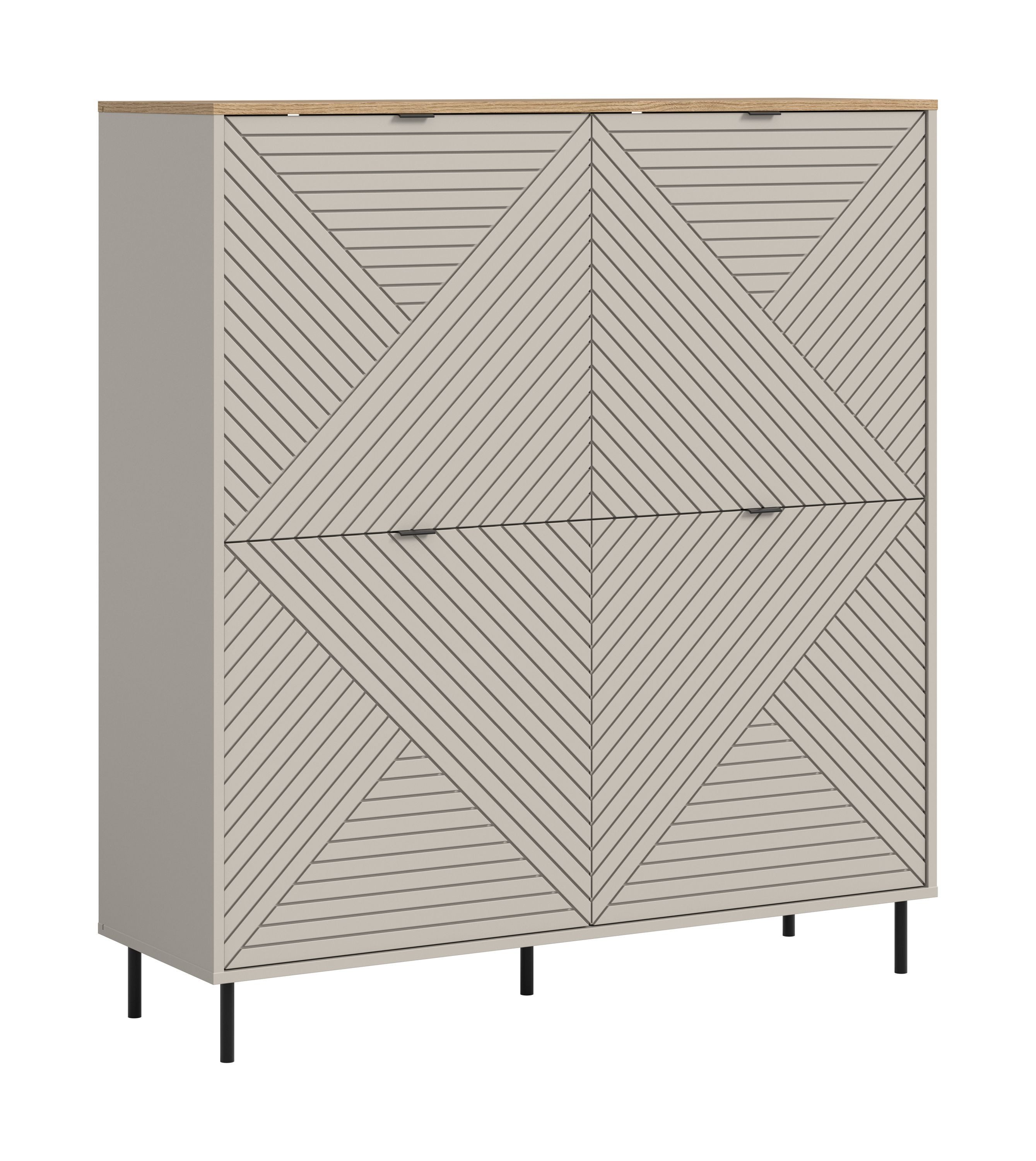 xonox.home Highboard, in Kaschmir Nachbildung B/H/T: 124x135x40 cm