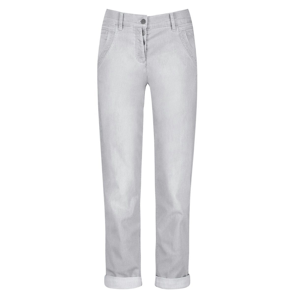 GERRY WEBER Regular-fit-Jeans Best4Me Relaxed denim grey light (622075-66810)