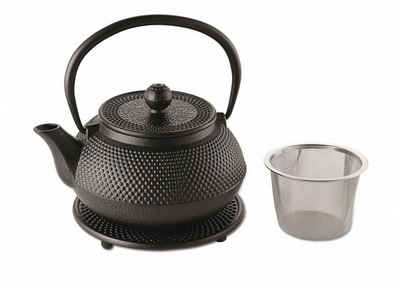 Weis seit 1903 Teekanne, Gusseisen Teekanne mit feinem Sieb und Untersetzer