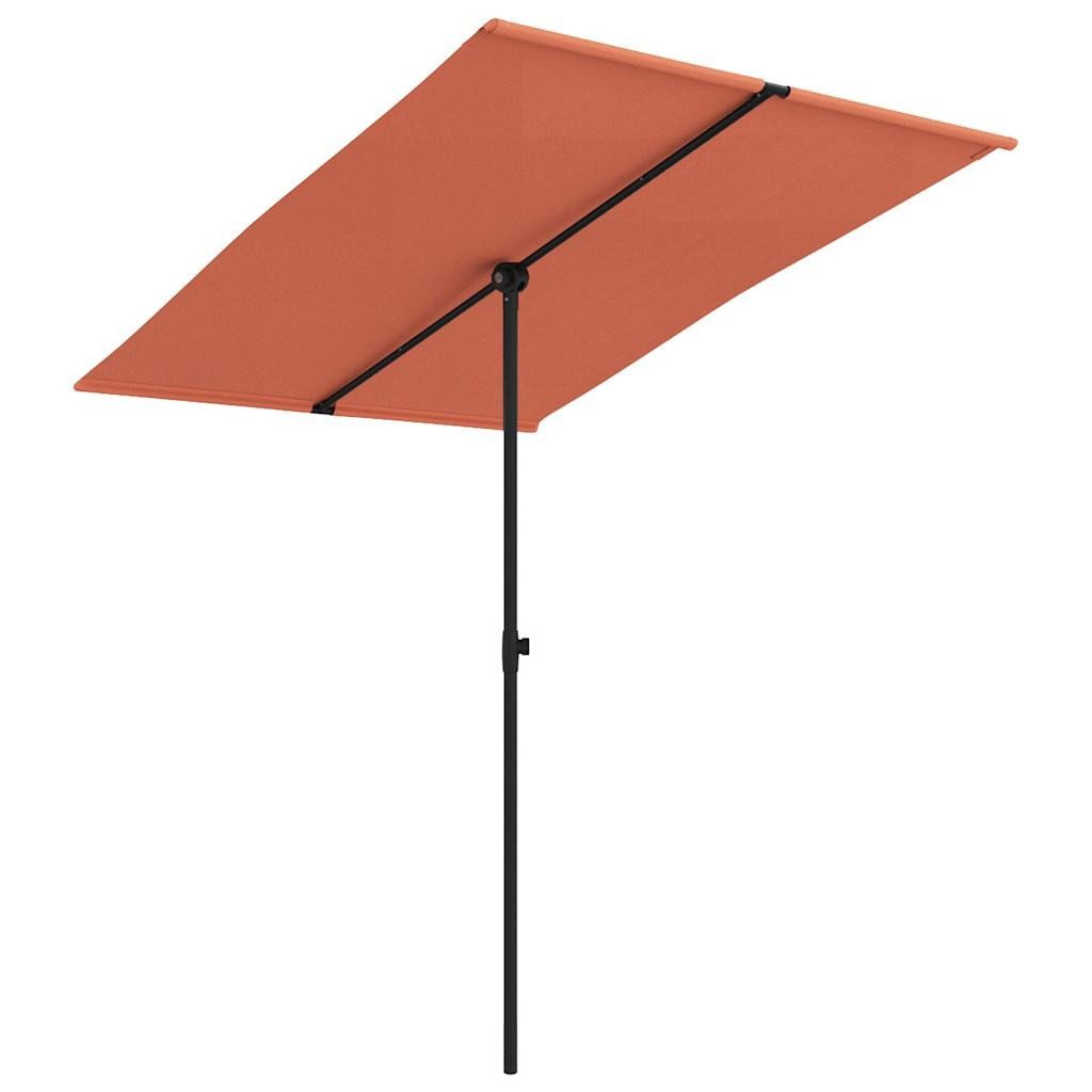 vidaXL Sonnenschirm, Balkonschirm mit Aluminium-Mast 2x1,5 m Terracotta-Rot