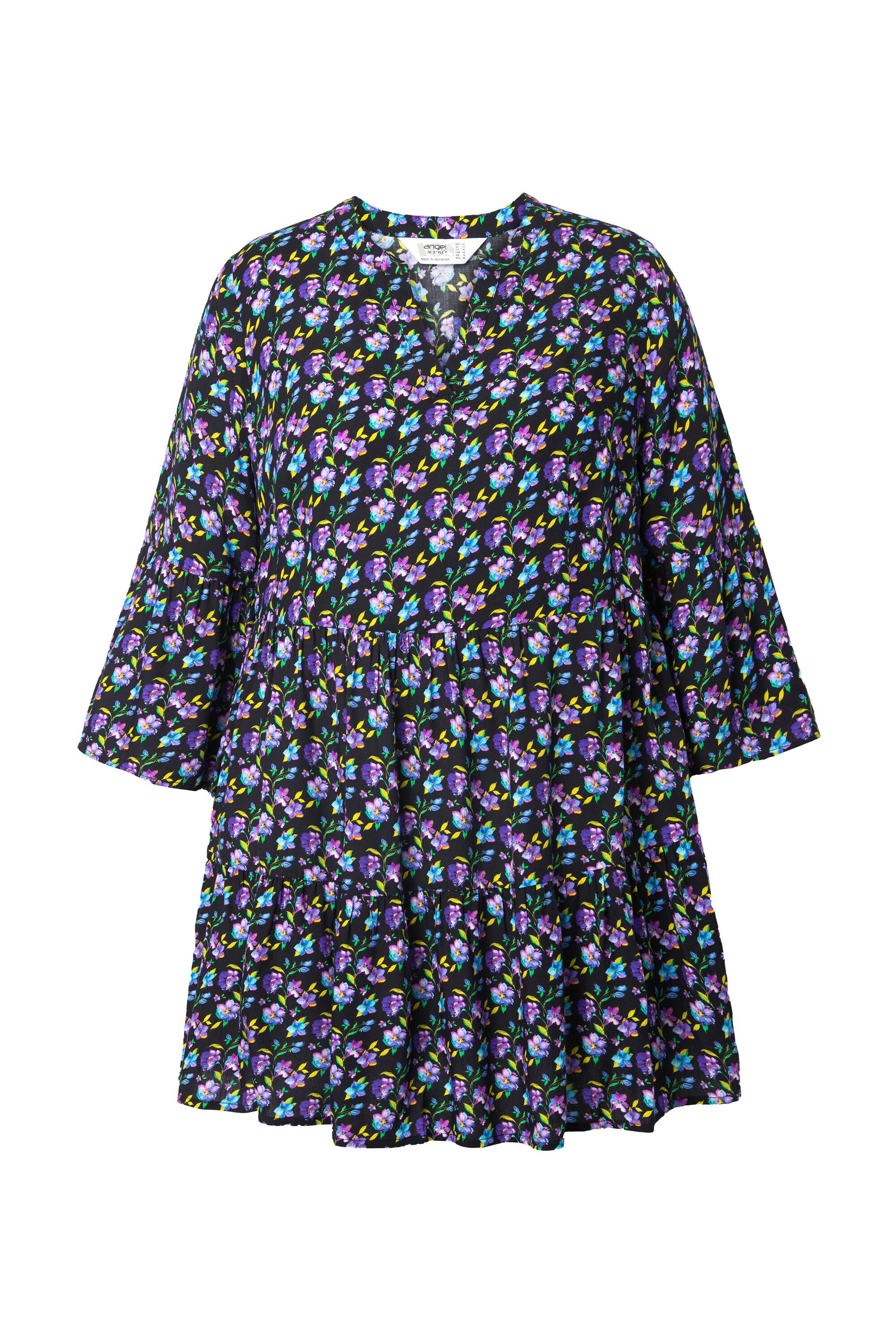 Hemdbluse Bluse bequeme Passform Blümchen Volants