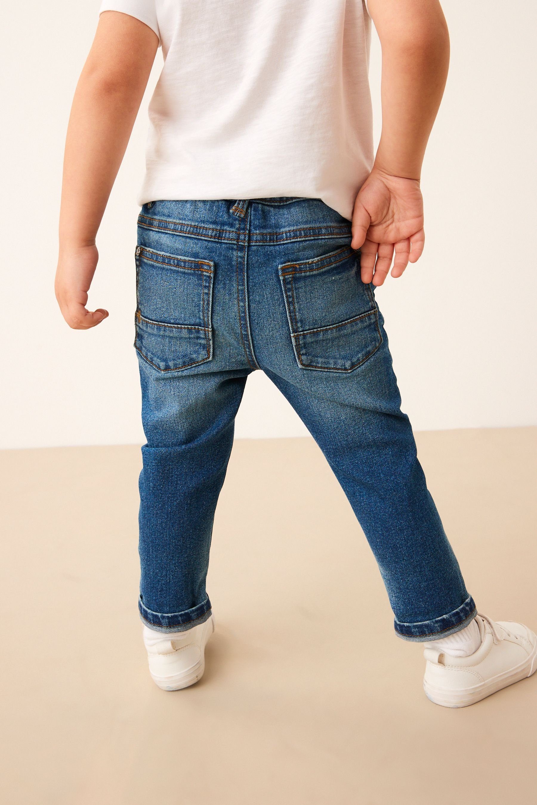 Blue (1-tlg) Used-Optik Denim Jeans in Next Mid Destroyed-Jeans