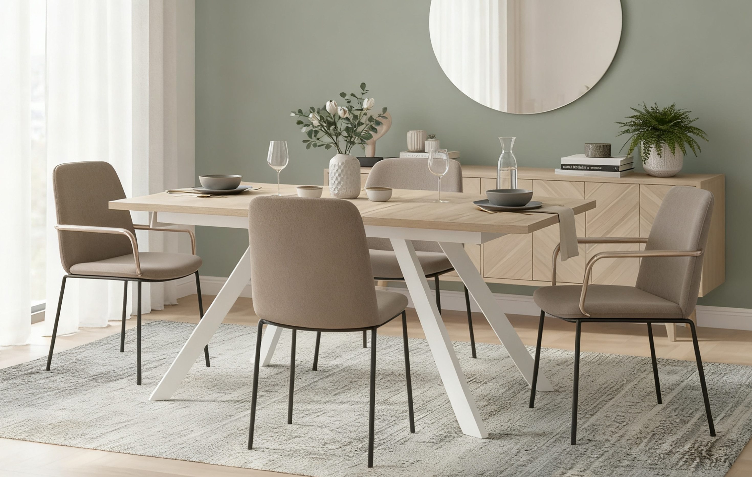 B&D home Esstisch LARS, Metallgestell schwarz oder weiß, ausziehbar 120-160 günstig online kaufen