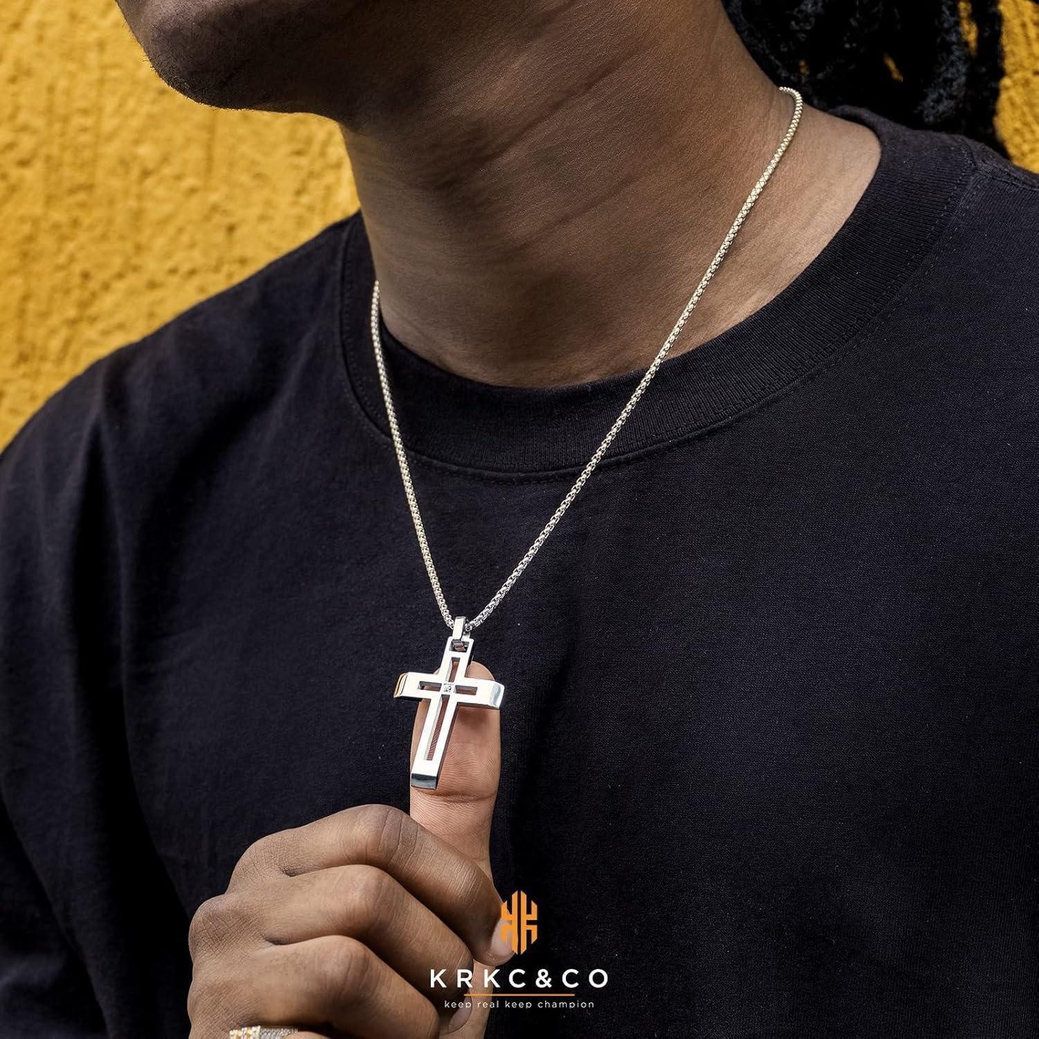 LuxusKollektion Kreuzkette Anhänger Kette 18K Gold/Weißgold plattiert Kreuz günstig online kaufen