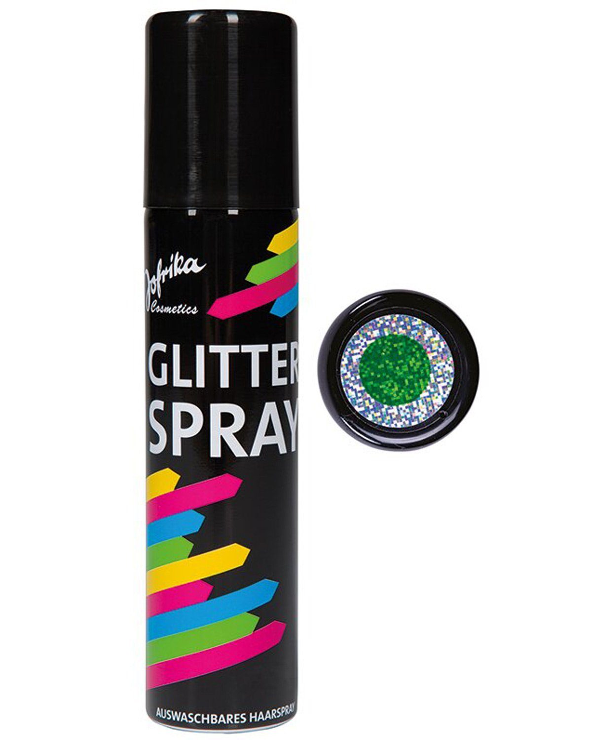 jofrika Theaterschminke Glitter Color Haarspray - Farbspray 100 ml, Grün