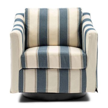 Rivièra Maison Sessel Sessel Moretta Swivel Armchair Blue Stripe drehbar