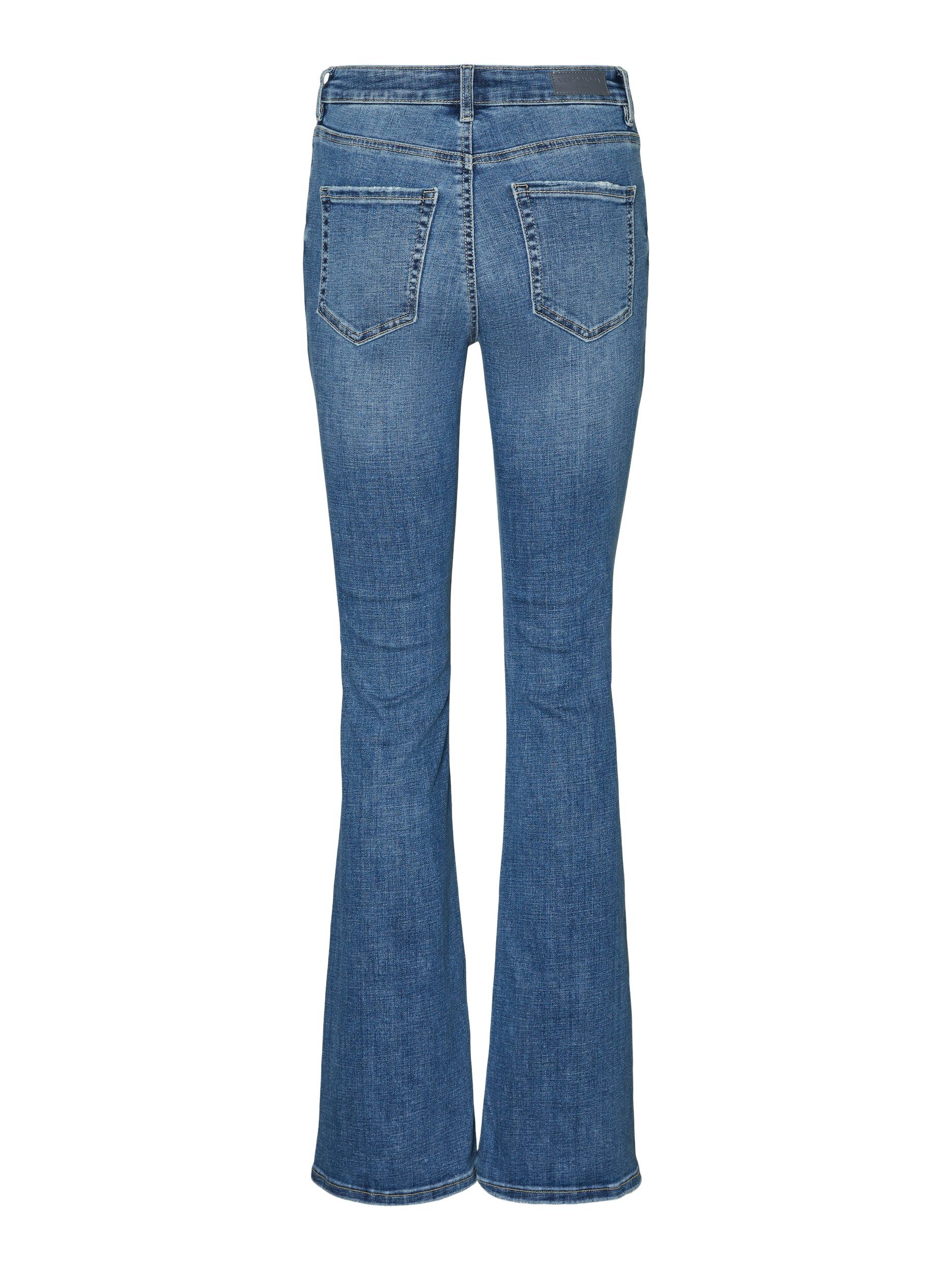 Vero Moda Bootcut-Jeans VMFLASH MR FLARED JEANS LI347 GA NOOS Baumwollmischung mit Stretch, regular waist, bootcut fit