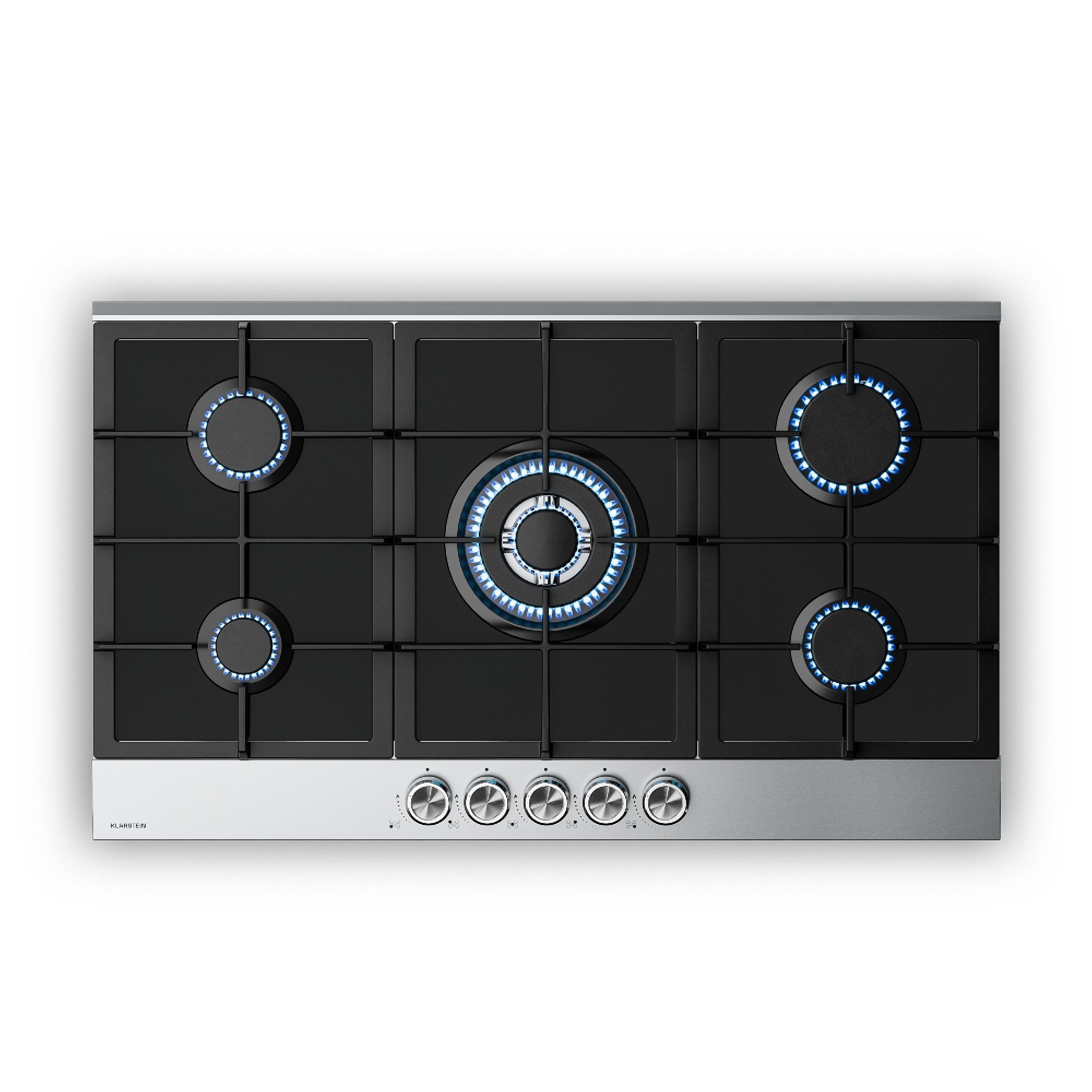 Klarstein Gas-Kochfeld Verosteel, Elektrische Kochfelder 5 Gas Brenner Aluminium 10,400 W