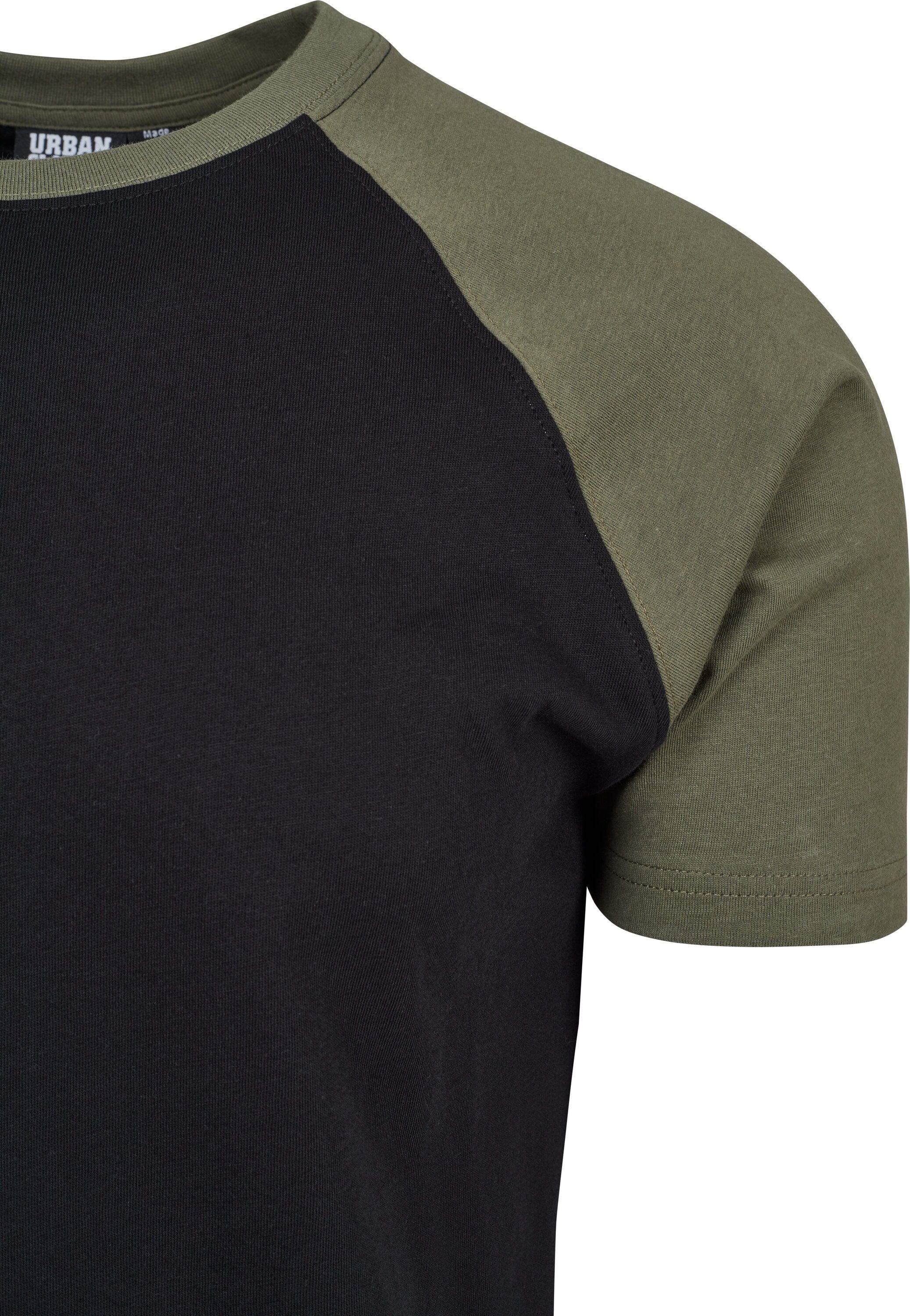 URBAN CLASSICS T-Shirt black/ Herren Contrast (1-tlg) Raglan Tee