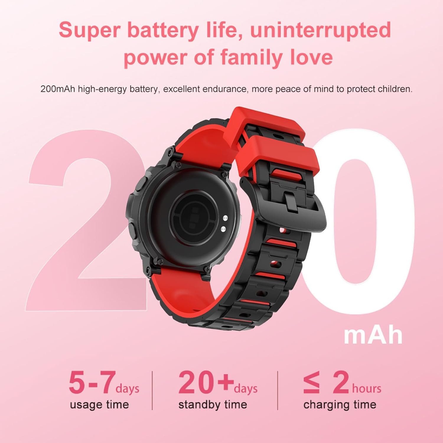 findtime FSHTWY19Black Smartwatch (2,5 cm, sim-karte), Kinder Smartwatch mit Runddisplay für Gesundheit Bewegung