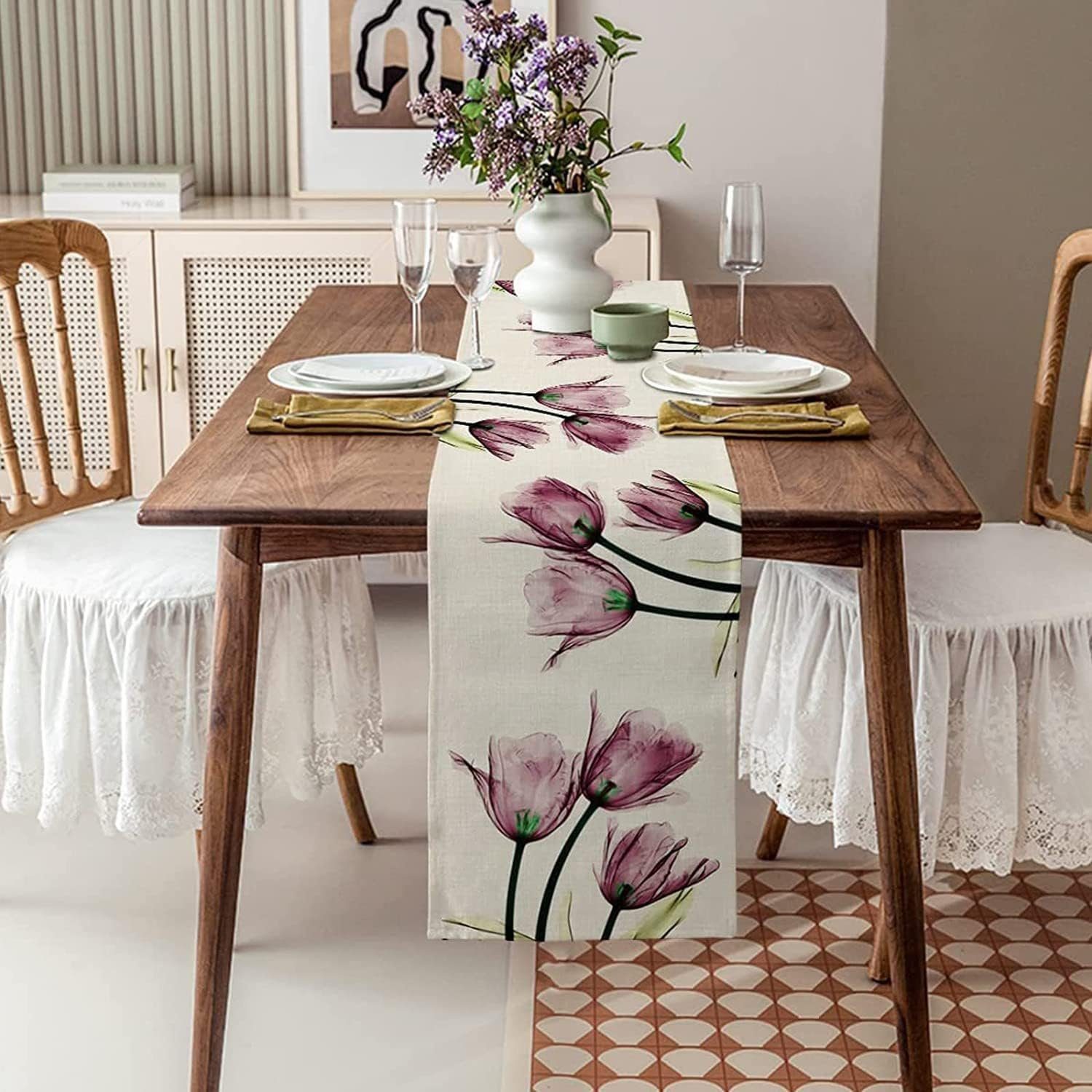 FELIXLEO Tischläufer Rough Baumwolle Tischdecke Bohemian günstig online kaufen