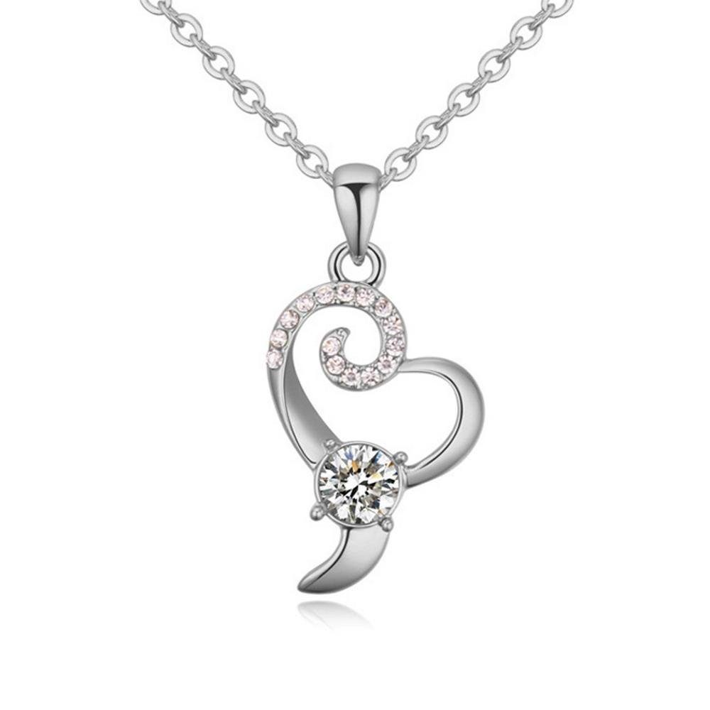 BUNGSA Ketten-Set Kette verrücktes Herz Silber aus Messing Damen (1-tlg), Halskette Necklace