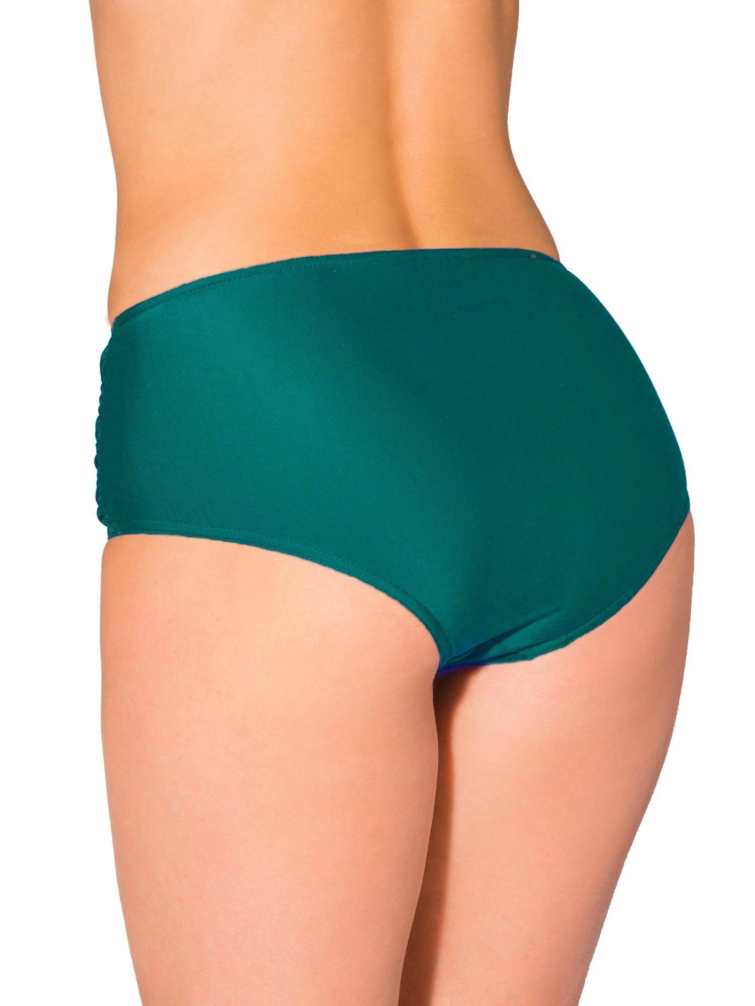 Aquarti Bikini-Hose Aquarti Damen Bikinihose Hotpants mit seitlichen Raffungen