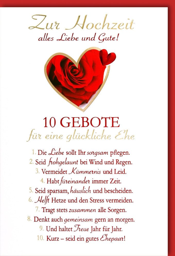 Verlag Dominique Grußkarten Hochzeit Glückwunschkarte im Format 11,5
